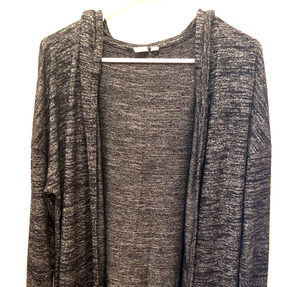 Black Marl Cardigan with Hood